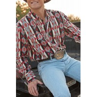 MEN'S PRINTED LONG SLEEVE WESTERN SHIRT