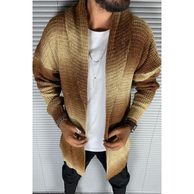 Men's Long-sleeved Knit Sweater Cardigan Leisure Trench Caedigan