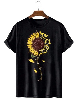 Men's Dragonfly Sunflower Short Sleeve T-Shirt