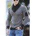 Men's Scarf Sweater Knitting Joint Long-sleeved Sweater