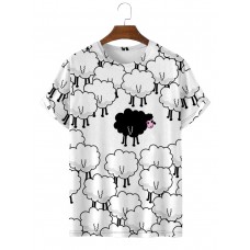 Black sheep in the middle creative short sleeve T-shirt