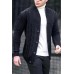 Men's Cardigan Solid Color Long Sleeve Twist Ribbed Knit Jacket